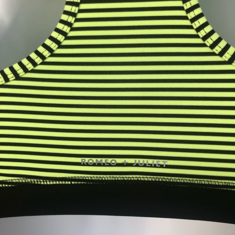 Romeo and Juliet black/lime green sports bra sz XS - Picture 7 of 9